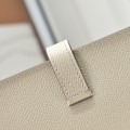 「#4548」 Hermès Milkshake White Suit Clip Epsom Leather 17*9cm