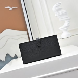 「#4550」Hermès Black Suit Clip Epsom Leather 17*9cm