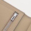 「#4552」 Hermes Beige Suit Clip Epsom Leather 17*9cm
