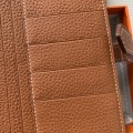 「#4554」 Hermes golden brown suit wallet bearn wallet togo leather 17.5*9cm