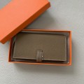 「#4555」 Hermes suit clip bearn wallet togo leather 17.5*9cm