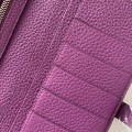 「#4556」 Hermes purple suit wallet bearn wallet togo leather 17.5*9cm