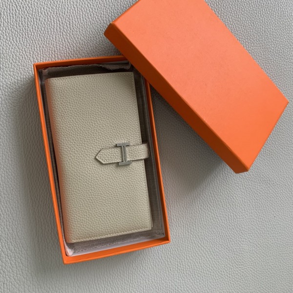 「#4557」 Hermes Rainfall Gray Suit Clip Bearn Wallet Togo Leather 17.5*9cm