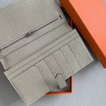 「#4557」 Hermes Rainfall Gray Suit Clip Bearn Wallet Togo Leather 17.5*9cm