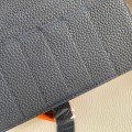 「#4561」 Hermes black suit clip bearn wallet togo leather 17.5*9cm