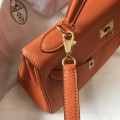 「#4063」 Hermès Sunset Orange Kelly Bag Gold Buckle 25cm 「#4063」 Hermès Sunset Orange Kelly Bag Gold Buckle 25cm