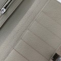 「#4563」 Hermes pewter grey suit clip bearn wallet togo leather 17.5*9cm