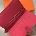 「#4568」 Hermes pink suit wallet bearn wallet togo leather 17.5*9cm
