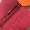 「#4568」 Hermes pink suit wallet bearn wallet togo leather 17.5*9cm