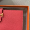 「#4569」 Hermes lipstick pink gold clip bearn wallet togo leather 17.5*9cm