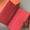 「#4569」 Hermes lipstick pink gold clip bearn wallet togo leather 17.5*9cm