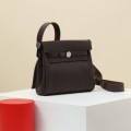 「#4575」 Hermès Silver Buckle HB20H Viking Canvas and Hunter Leather Shoulder Bag 20cm