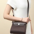「#4575」 Hermès Silver Buckle HB20H Viking Canvas and Hunter Leather Shoulder Bag 20cm