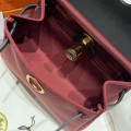 「#4581」 Hermès Saddle Red Gold Buckle HB20H Viking Canvas and Hunter Leather Shoulder Bag 20cm