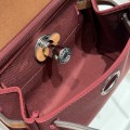 「#4582」 Hermes Saddle Red Silver Buckle HB20H Viking Canvas and Hunter Leather Shoulder Bag 20cm