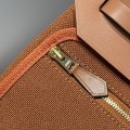 「#4586」 Hermes Golden Brown Gold Buckle HB20H Viking Canvas and Hunter Leather Shoulder Bag 20cm