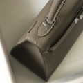 「#4006」 Hermes Grey silver buckle Kelly 25cm