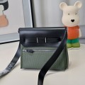 「#4593」 Hermès Mini Herbag Kelly Mini Bag 20cm Leather Patchwork Silver Buckle
