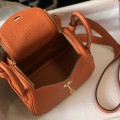 「#4065」 Hermès Flame Orange Mini Lindy Bag Gold Buckle 19.5x12.5 「#4065」 Hermès Flame Orange Mini Lindy Bag Gold Buckle 19.5x12.5