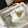「#4066」 Hermès Milkshake White Mini Lindy Bag Gold Buckle 19.5x12.5