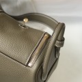 「#4067」 Hermès Elephant Grey Mini Lindy Bag Gold Buckle 19.5x12.5
