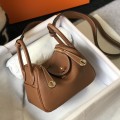 「#4069」 Hermès Golden Brown Mini Lindy Bag Gold Buckle 19.5x12.5