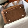 「#4069」 Hermès Golden Brown Mini Lindy Bag Gold Buckle 19.5x12.5