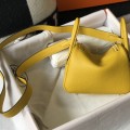 「#4071」 Hermès Amber Yellow Mini Lindy Bag Gold Buckle 19.5x12.5 「#4071」 Hermès Amber Yellow Mini Lindy Bag Gold Buckle 19.5x12.5