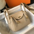 「#4073」 Hermès Trench Grey Mini Lindy Bag Gold Buckle 19.5x12.5
