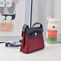 「#4602」 Hermès Mini Herbag Kelly Mini Bag 20cm Leather Patchwork Silver Buckle