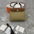 「#4603」Hermes Mini Patchwork Silver Buckle Hermes Herbag 25cm