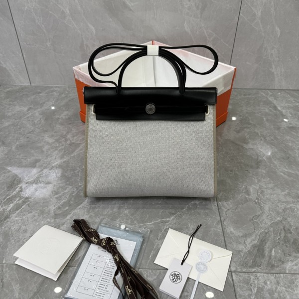 「#4604」Hermes Mini Patchwork Silver Buckle Hermes Herbag 25cm