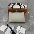 「#4605」Hermes Mini Patchwork Silver Buckle Hermes Herbag 25cm