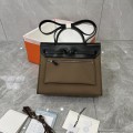 「#4608」Hermes Mini Patchwork Silver Buckle Hermes Herbag 25cm