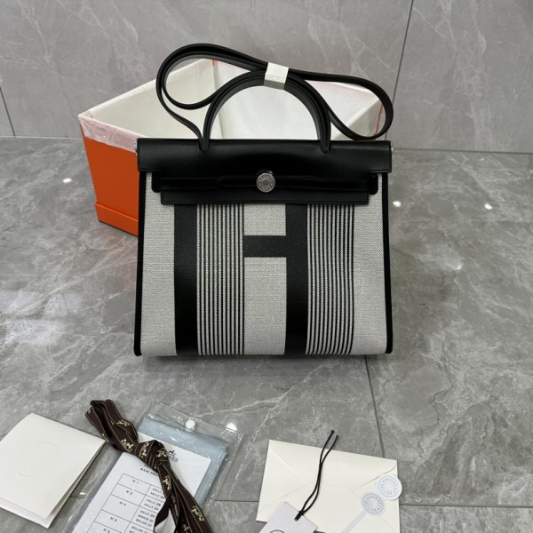 「#4612」Hermes Mini Patchwork Silver Buckle Hermes Herbag 25cm