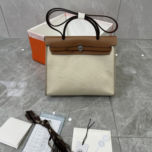 「#4618」Hermes Mini Patchwork Silver Buckle Hermes Herbag 25cm