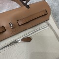 「#4618」Hermes Mini Patchwork Silver Buckle Hermes Herbag 25cm