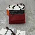 「#4620」Hermes Mini Patchwork Silver Buckle Hermes Herbag 25cm
