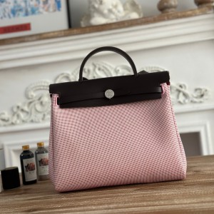 「#4622」Hermes Mini Patchwork Silver Buckle Hermes Herbag 30cm