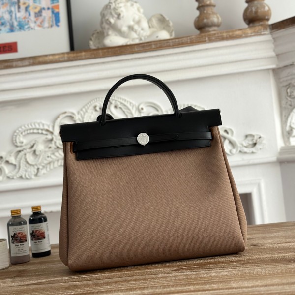 「#4627」Hermes Mini Patchwork Silver Buckle Hermes Herbag 30cm