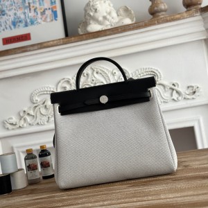 「#4629」Hermes Mini Patchwork Silver Buckle Hermes Herbag 30cm