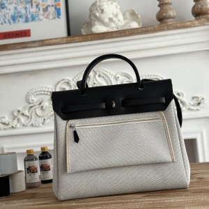 「#4629」Hermes Mini Patchwork Silver Buckle Hermes Herbag 30cm