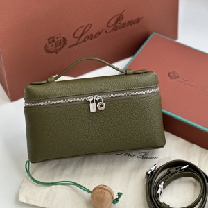 「#7023」Loro pian - L19 - 19x6.5x11cm - olive green