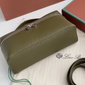 「#7023」Loro pian - L19 - 19x6.5x11cm - olive green