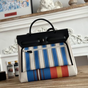 「#4632」Hermes Mini Patchwork Silver Buckle Hermes Herbag 30cm