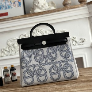 「#4633」Hermes Mini Patchwork Silver Buckle Hermes Herbag 30cm
