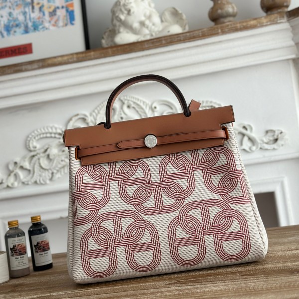 「#4635」Hermes Mini Patchwork Silver Buckle Hermes Herbag 30cm 「#4635」Hermes Mini Patchwork Silver Buckle Hermes Herbag 30cm