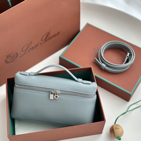 「#7027」Loro pian - L19 - 19x6.5x11cm - sky blue