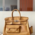「#4641」 Hermes Cargo canvas and leather Swift bag Hermes Herbag 35cm