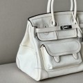 「#4644」 Hermes Cargo canvas and leather Swift bag Hermes Herbag 35cm